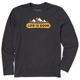 Life Is Good Men's Snowy Mountains Long Sleeve Crusher T Shirt