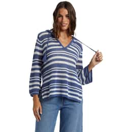 ROXY Women's After Beach Break Stripe V Neck Sweater