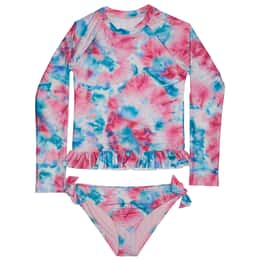 Splendid Girls' Twist of Fate Long Sleeve Ruffle Rashguard Set