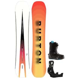 Burton Men's Custom Snowboard + Step On Re:Flex Snowboard Bindings + Photon Step On Snowboard Boots Package '24