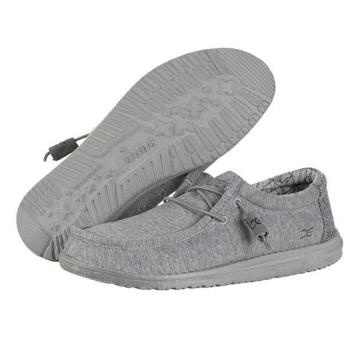 Hey Dude Men's Wally Stretch Casual Shoes Grey Fleece - Sun & Ski Sports