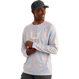 Huk Men's Icon Printed Performance Long Sleeve Crew Shirt
