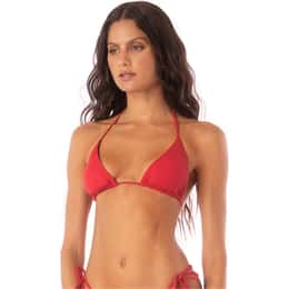Maaji Women's Red Camelia Balmy Sliding Triangle Bikini Top