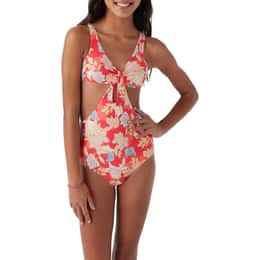 O'Neill Girls' Antalya Floral Twist Front One Piece Swimsuit