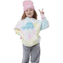 Ski Like A Girl Girls' Aqua Tie-Dye Hoodie