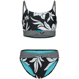 ROXY Girls' Oversized Floral Bikini Set