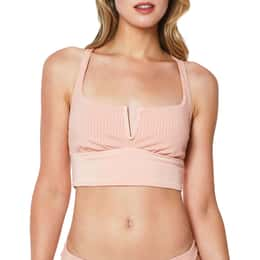 Sanctuary Women's V Wire Crop Racer Back Bikini Top