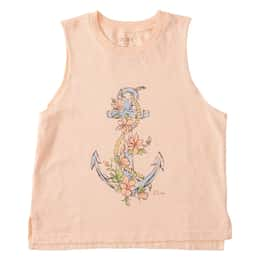 ROXY Girls' Anchored High Low Hem Muscle Tank Top