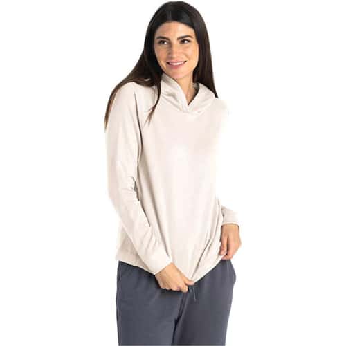 Free Fly Women's Bamboo Lightweight Fleece Cropped Hoodie alt image view 3