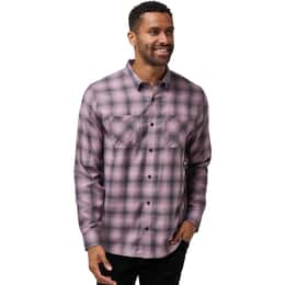 TravisMathew Men's Cloud Flannel Plaid Long Sleeve Button Up Shirt