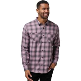 TravisMathew Men's Cloud Flannel Plaid Long Sleeve Button Up Shirt