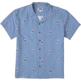 Party Pants Men's Mingo Weekender Happy Hour Button Down Short Sleeve Shirt
