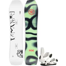 Ride Men's WARPIG Snowboard + C-6 Snowboard Bindings + Lasso Snowboard Boots Package '24