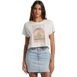 ROXY APPAREL Women's Saguaro Cropped Graphic T-Shirt