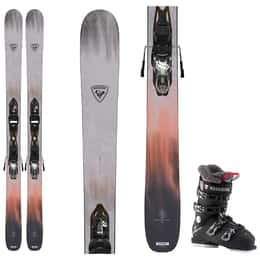 Rossignol Women's Rallybird 90 W Snow Skis + Xpress 10 GripWalk Bindings +  Pure 80 Ski Boots Package '24