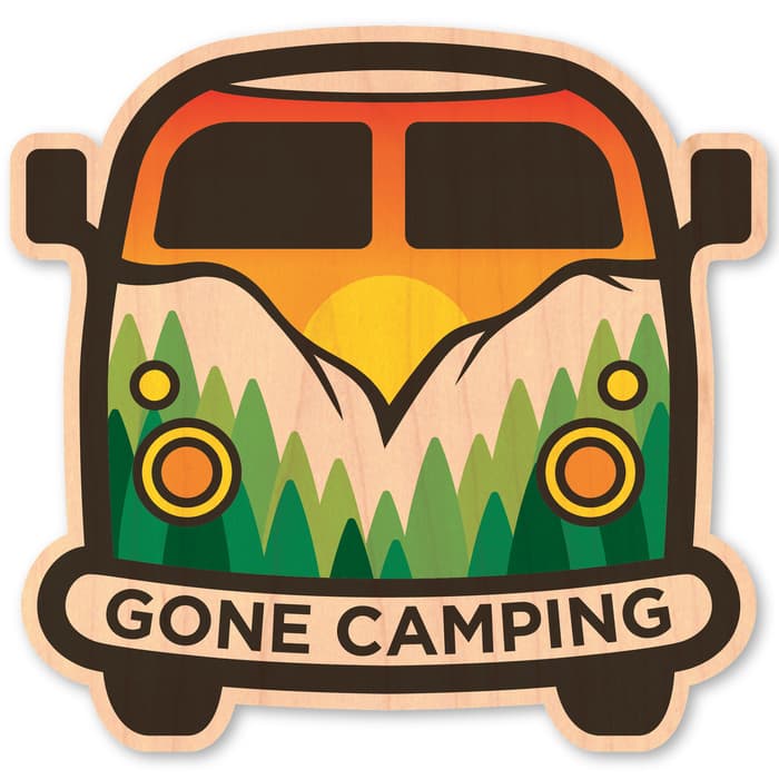 Dust City Wood Sticker Gone Camping Wood Sticker Sun & Ski Sports