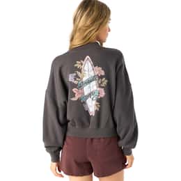 O'Neill Women's Moment Crew Neck Cropped Fleece Sweatshirt