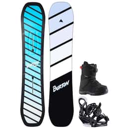 Burton Kids' Smalls Snowboard + Mission Smalls Re:Flex Snowboard Bindings + ZipLine BOA® Snowboard Boots Package '24