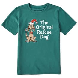 Life Is Good Boys' Max The Rescue Dog Crusher T Shirt