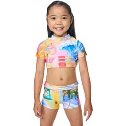 Rip Curl Little Girls' Malibu Short Sleeve Swim Set