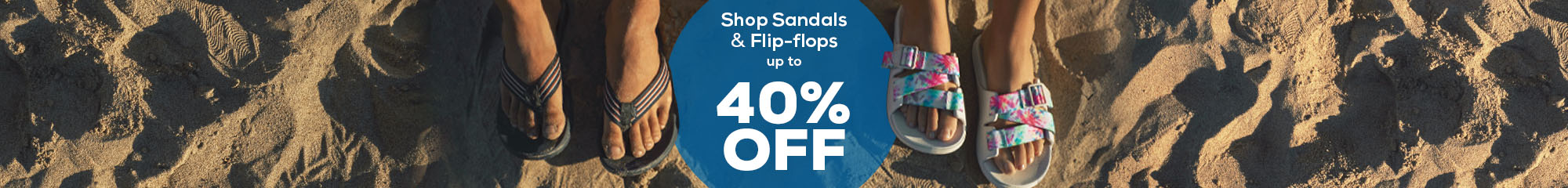 shop sandals & flip-flops up to 40% off