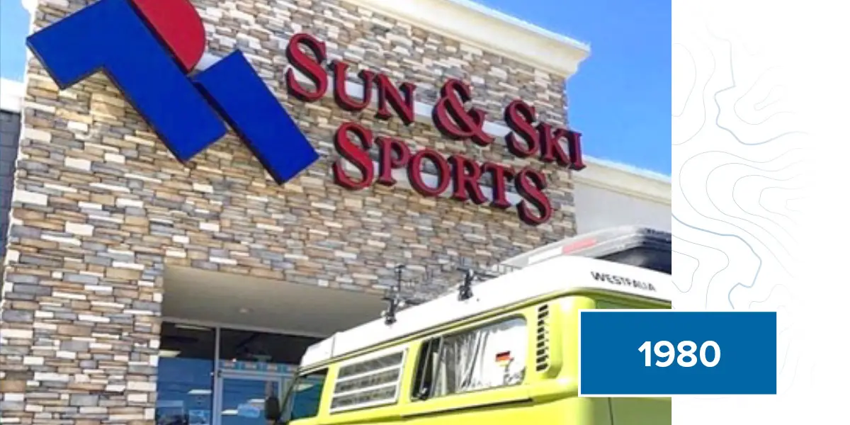 Exterior of a Sun and Ski Sports storefront.