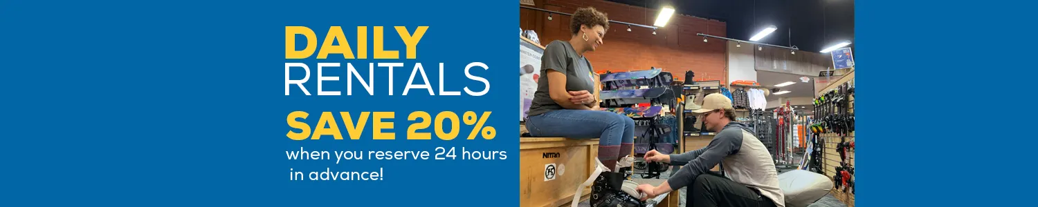 Daily Rentals - Save 20% when you book 24 hours in advance.