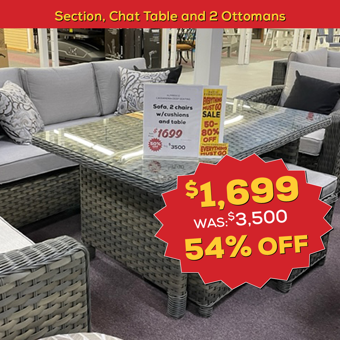 Section, Chat Table & 2 Ottomans