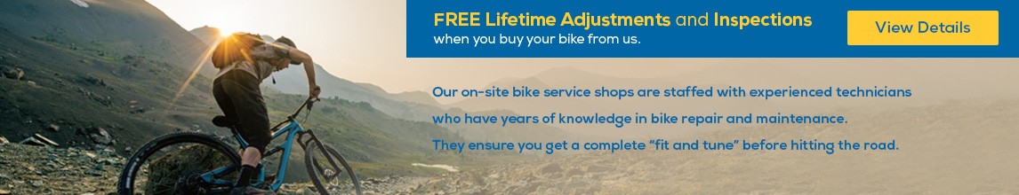 Free Lifetime Adjustments and Inspections. View Details