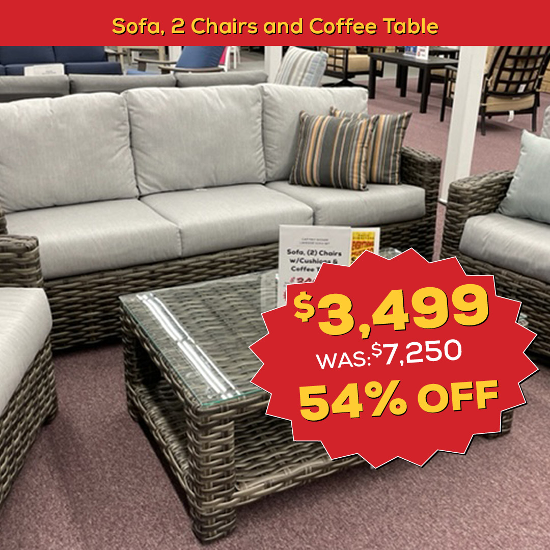 Sofa, 2 Chairs & Coffee Table