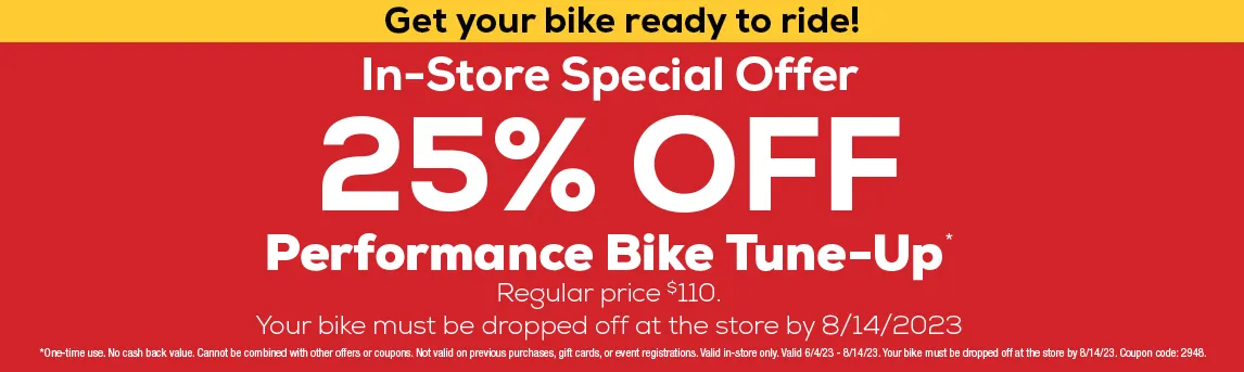 Tune-Up Special. 50% off performance bike tune-up 