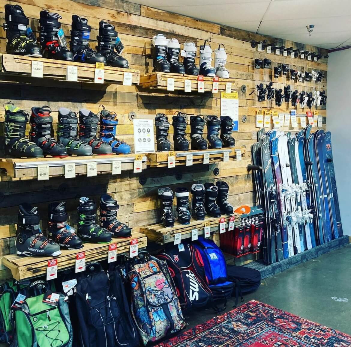 The wide range of snowsports equipment at Sun & Ski Sports in Tulsa