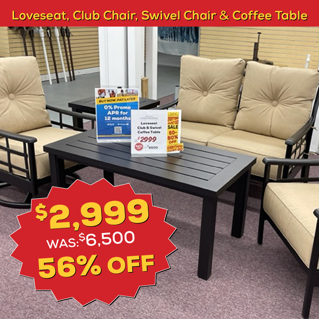 Loveseat, Club Chair, Swivel Chair & Coffee Table