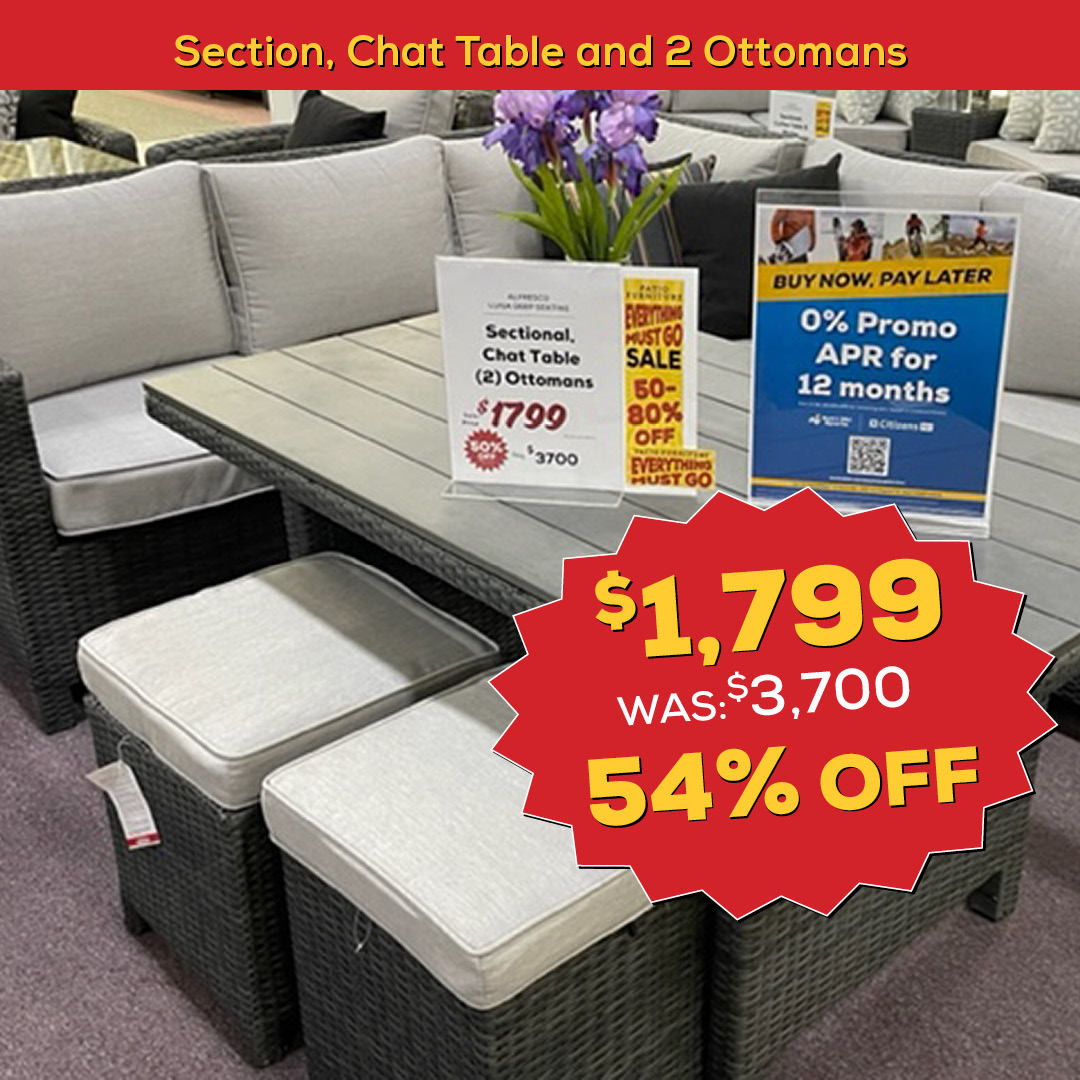 Section, Chat table & 2 Ottomans