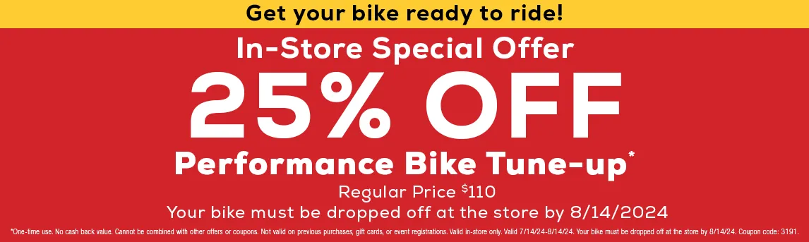 Tune-Up Special. 50% off performance bike tune-up 