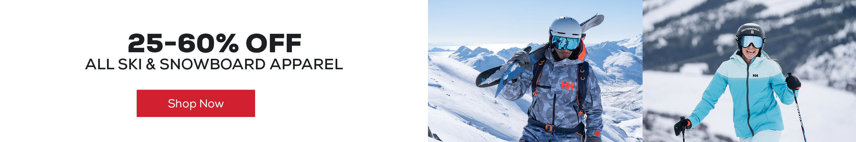 All Ski & Snowboard Apparel 25-60% Off