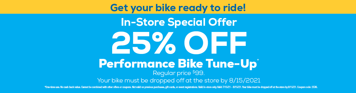 Tune-Up Special. 50% off performance bike tune-up