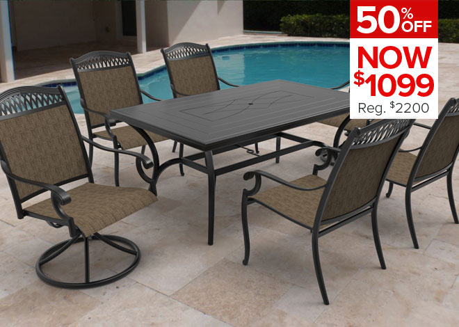 50% Off Charleston 7 Piece Dining. Now $1,099