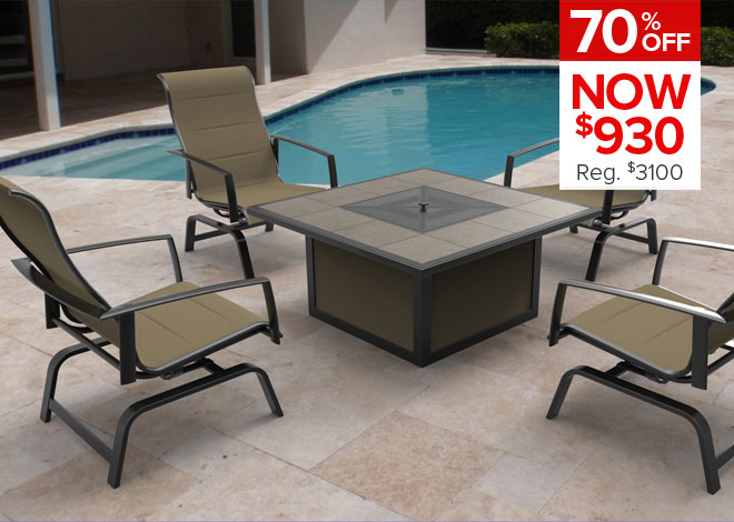 70% Off Spring Lake 5 Piece Fire Pit Chat. Now $930