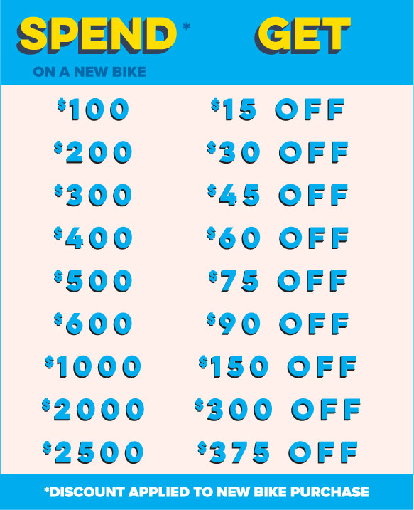 Range Sale - Up to $375 off a new bike