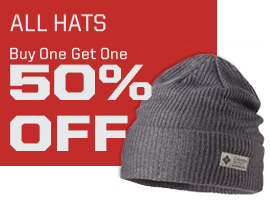 All hats buy one get one 50% off