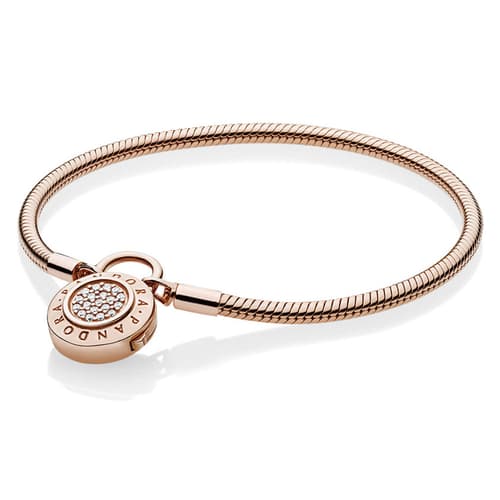 PANDORA Rose™ Moments Smooth Signature Padlock Bracelet 587757CZ