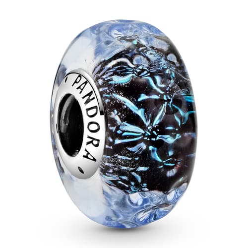 Pandora​ Wavy Dark Blue Murano Glass Ocean Charm
