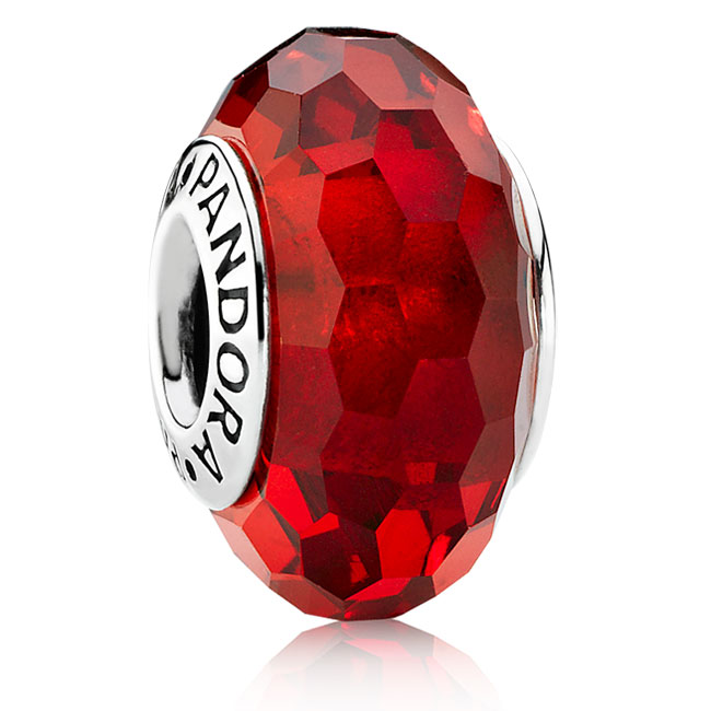 pandora red glass charm