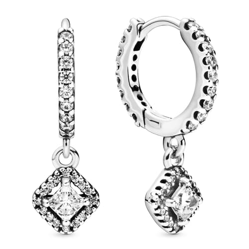 Pandora Square Sparkle Hoop Earrings 298503C01