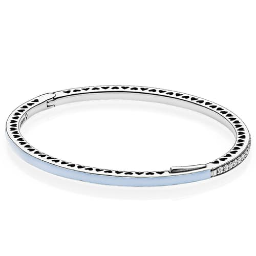 PANDORA Radiant Hearts of PANDORA, Air Blue Enamel &amp; Clear CZ Bangle