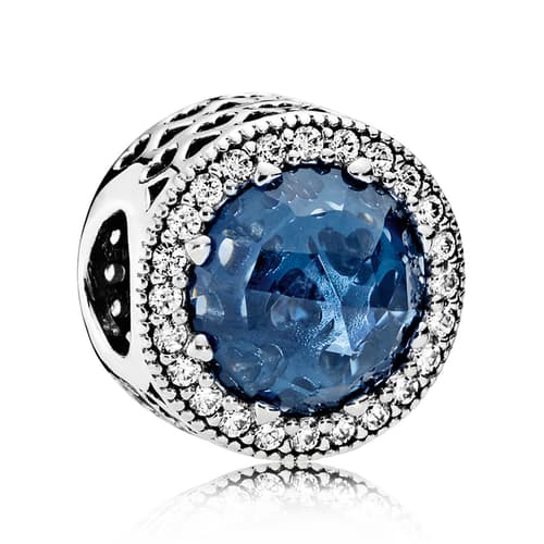 PANDORA Radiant Hearts, Moonlight Blue Crystal &amp; Clear CZ Charm