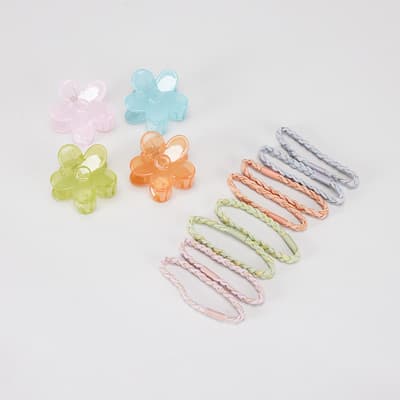 4 Clip and Braid Elastic Hair Tie Set