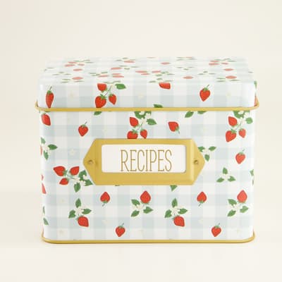 Metal Recipe Tin Box