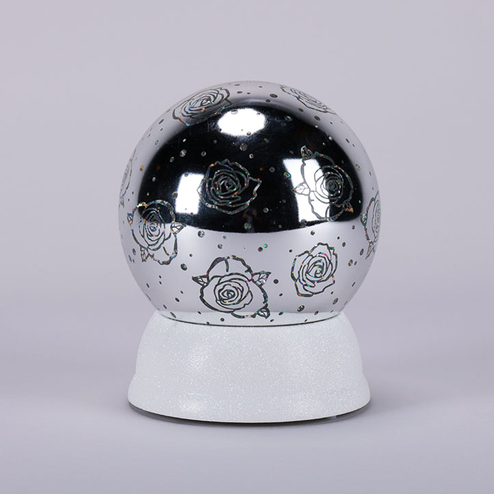 Acrylic Rose Glitter Globe Cracker Barrel